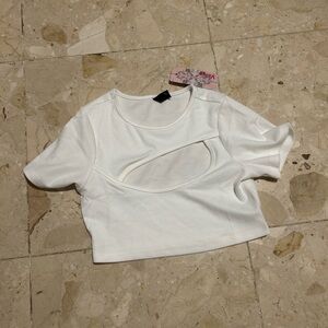White top with cutout